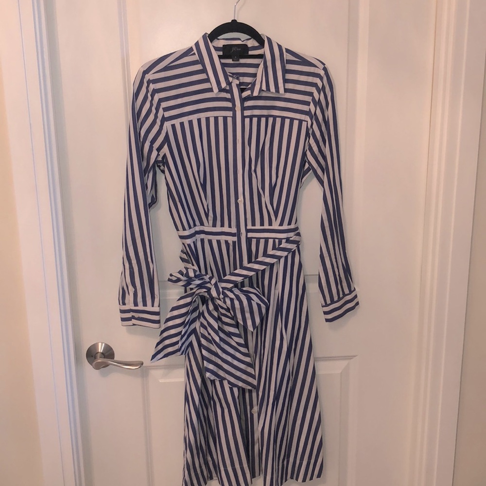 J. Crew Button down dress with Bow Belt